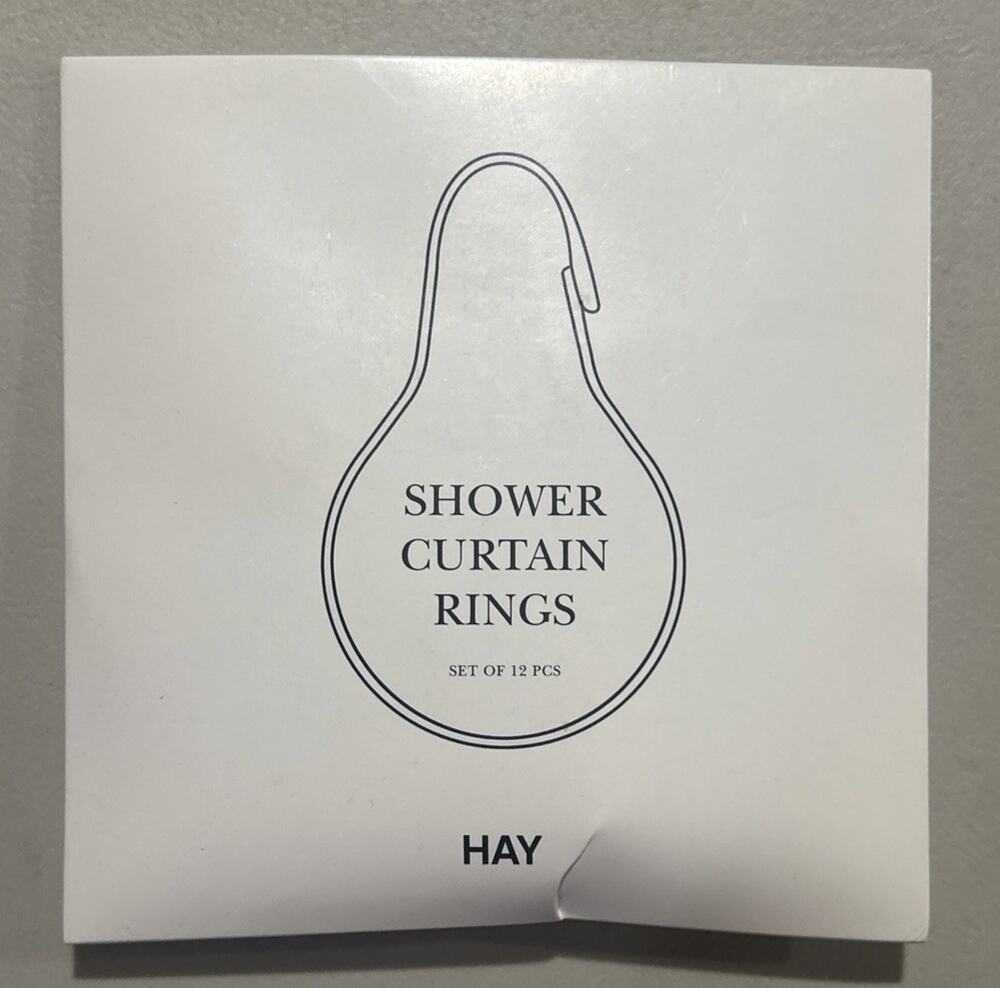 HAY Shower Curtain Rings - Set of 12 - Minimalist Stainless Steel Gourd Hooks